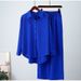 Fashion 2 Piece Set Loose Wide Leg Pants Long Sleeved Shirt Casual Suit For Women Autumn Winter New_ecoleips.com