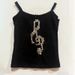 Women's Sexy Camisole Hot Fix Rhinestone European American Style Sleeveless Vest High Street Y2K Summer Top Cross Border Musical Note_ecoleips.com