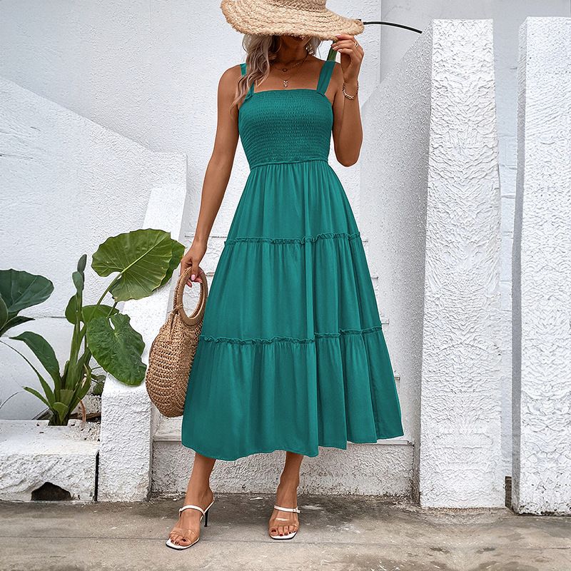 Women's Clothing Suspender Sleeveless Dress_ecoleips.com