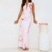 Women's Slim Fit Maxi Dress Spring Summer New European American Style Fashionable Elegant Printed Drop Neck Resort Dress_ecoleips.com