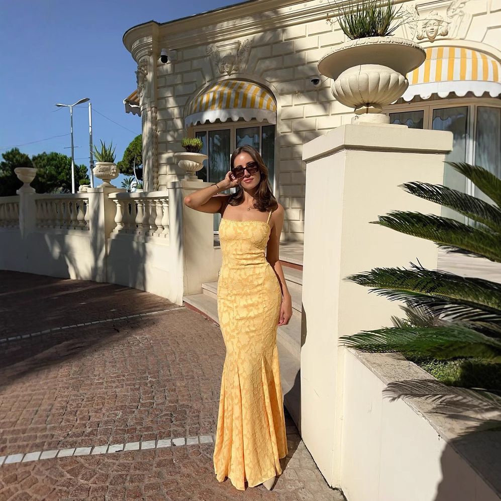 Women's Floral Print Maxi Dress European American Style Pure Sexy Backless Tie Waist Slimming Long Bodycon 2025_ecoleips.com