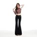 American-style Spicy Girl Low-waist Flared Jeans For Women, Vintage Stretch Bootcut Pants, Spring Edition Slim-fit_ecoleips.com