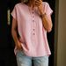 2026 Spring/Summer Foreign Trade Women's Clothing Wish Cross-Border New Product Solid Color Twist Button Fashion_ecoleips.com
