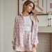 Pink Cotton Printed Long Sleeve Shorts Loose Comfortable Wearable Pajama Set European And American Autumn Homewear_ecoleips.com
