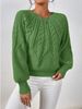 Classic Cable Knit Sweater Women's Casual Crewneck Pullover - Oversized Winter Warm Solid Color Long Sleeve Top_ecoleips.com