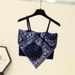 Women's Clothing Silk Scarf Backless Halter Top Women's Paisley Design Ice Silk Breast Pads Spring Wear Short Style Inner Layer Top_ecoleips.com