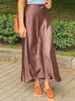 ZANZEA Fashion Satin Silk Skirts Women Summer Long High Waist Skirt Casual Solid Party Faldas Saia Female Vintage Work OL Jupe_ecoleips.com