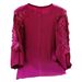 Women's Clothing Women's Stylish Long Sleeve T-Shirt Mesh Panel Design Beaded Dragon Scale Pleats Casual Wear Autumn Style_ecoleips.com