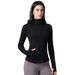 Define Long-sleeved Top For Women, Spring And Autumn Thickened Yoga Shirt, Running Fitness Wear, Stand-up Collar_ecoleips.com
