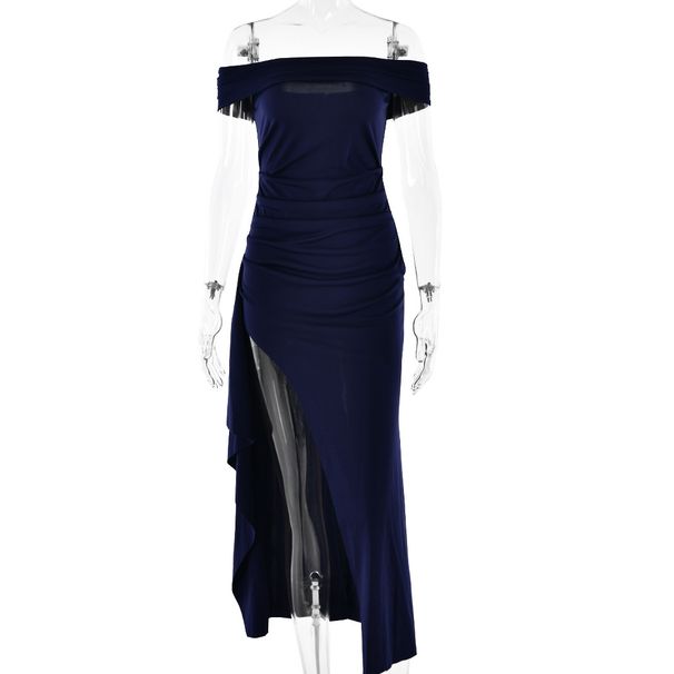 Women's Clothing New Tube Top Backless Dress Female Hot Girl Temperament Tight High Slit Long Skirt_ecoleips.com