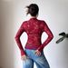 European And American Cross-border Ins 2026 Spring New Sexy Single-layer Long-sleeve Thin Slim-fit Lace Top_ecoleips.com