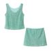 New Style Elegant Simple Sequin Strap Top And High Waist Skirt Set For Women_ecoleips.com