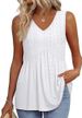 Cross-Border 2025 Style Flowy Ruffle Women's Elegant Sleeveless V-Neck Babydoll Tank Top_ecoleips.com