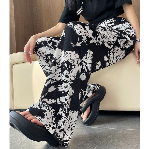 Summer Fashion Digital Full Print Casual Straight Leg Pants for Women Loose Fit Simple Style Suitable for Men Niche Heavyweight_ecoleips.com