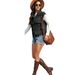 Women's Clothing New Style Washed One Row Denim Vest Waistcoat Trend_ecoleips.com