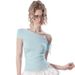 ng2510292 Summer New Pure Desire Style Hot Girl Cotton Short Sleeve T-Shirt Slim Fit Versatile Design Top Women_ecoleips.com
