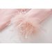Women's Clothing Pink Feather Splicing Suit Two Piece Suit Temperament Dress Pants Suit_ecoleips.com