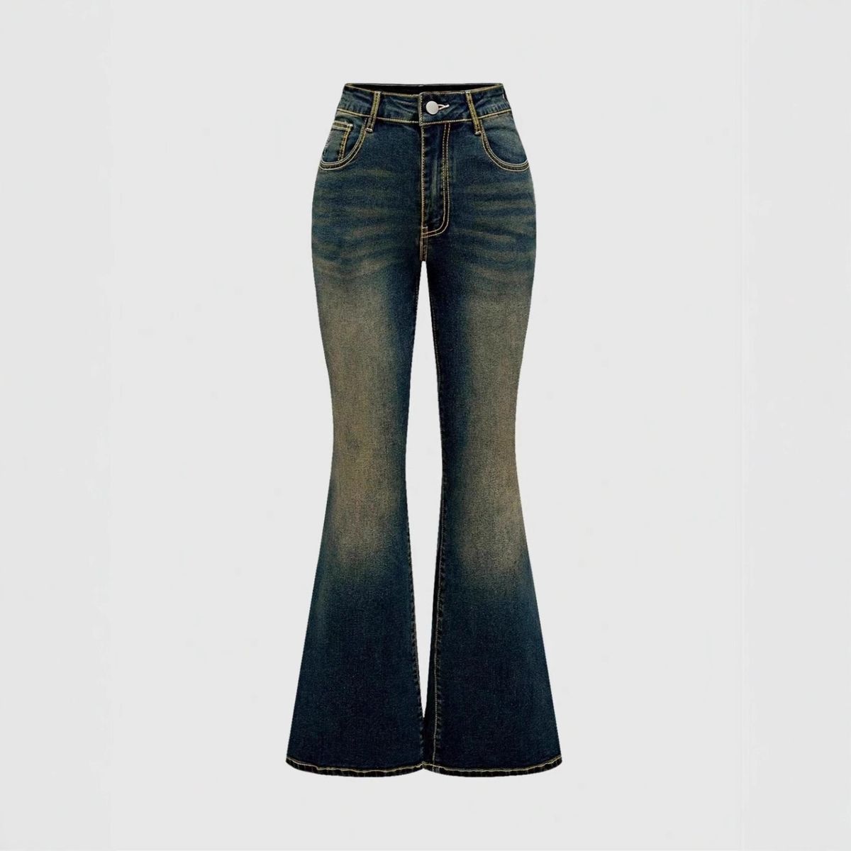 Women's Clothing Slim Fit Embroidered Flared Jeans Vintage Embroidered Flare Jeans For Women - Stretchy High-Waisted Denim Pants With Retro Wash_ecoleips.com
