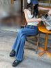 Women's Clothing Vintage Blue Low-Rise Flared Jeans – Stretch Bootcut Denim With Retro Wash (XS-XL)_ecoleips.com
