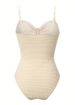 Women's Floral Print One Piece Swimsuit with Wrap Skirt Sexy Elegant Beachwear Set_ecoleips.com