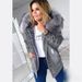 Women's Clothing Retro Denim Jacket Warm Medium Long With Large Fur Collar Ripped Coat_ecoleips.com