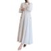 2024 European And American Foreign Trade Women's Clothing Cross-border Autumn Muslim Round-neck Lantern Sleeve Robe_ecoleips.com