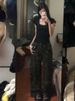 2026 Y2k Lace Patchwork Crop Top Aesthetic Streetwear Harajuku Women Vintage U Neck T-shirt Bow Bottoming Grunge Black Basic Tee_ecoleips.com