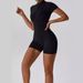 Women's Clothing Summer Zipper Short Sleeved Yoga Jumpsuit For Women Dance Fitness Tight Nylon Sports Jumpsuit_ecoleips.com