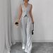 Cross-border European American Women's Fashion 2025 Spring/Summer Elegant Buttoned Sleeveless Vest And Pants Set_ecoleips.com