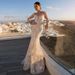 "Elegant Champagne Wedding Dress With Train - Slim Fit Bridal Gown, US2-26W/EU32-56, All-in-One & Trailing Style"_ecoleips.com