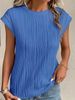 2025 New Round Neck Short Sleeved Textured T-shirt Top For Women's Clothing_ecoleips.com