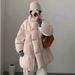 girl Cloud Puff Down Jacket For Women 2025 Winter New Mid-Length Small Petite Lazy Style Korean Cotton Coat_ecoleips.com
