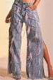Women's Clothing Washed Distressed Wide Leg Pants Plush Diamond Chain Decorated Slit Straight Jeans Women_ecoleips.com