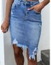 New Style Unique Distressed Irregular Bodycon Denim Skirt_ecoleips.com