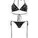Cross Shaped Rhinestone Bikini Women's Sexy Swimsuit Two Piece With Straps Personalized Design_ecoleips.com