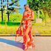 Summer New European And American Women's Sexy Printed Dress Strapless Sleeveless Long Dress_ecoleips.com