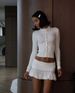 Women's Slim-Fit Knit Sweater & Midi Skirt Set – Long-Sleeve Ribbed Cotton-Blend Outfit, Solid Color Elegant Two-Piece_ecoleips.com