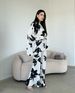 Modest Set / Outfit / Two Piece Women's Floral Print Loose Fit Blouse & Wide Leg Pants Set Elegant Office Casual Long Sleeve Tops Plus Size Outfit_ecoleips.com