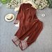 Women's Winter Knit Set 3-Piece Outfit - Long Cardigan, High Neck Vest & Pants (Black/Beige/Brown/Khaki) - Loose Fit Casual Elegant Office Wear_ecoleips.com