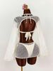 Women's Clothing Women's Sexy Three Piece Swimsuit Set Cover Up Heart Shaped Cutout Bikini Swimwear Quick-Dry Polyester_ecoleips.com