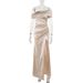 Women's Clothing One Shoulder Dress Slit Dress Women Celebrity Style Temperament Women's Sexy Slit Long Dress_ecoleips.com