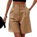 Women's Clothing new women's summer thin high waist loose slim straight casual mid length pants breathable wide leg shorts_ecoleips.com