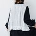 Japanese-style Sweet Hollow-out Pure Cotton Embroidered Lace Camisole, Loose-fitting Layered Outerwear With Side Slits,_ecoleips.com