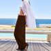 Suitable For All Seasons New Spring Women's Linen Wide-Leg Pants High-Waisted Straight Drawstring Pocket Plus Size Slimming_ecoleips.com