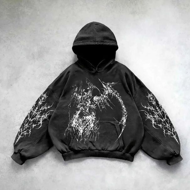 2025 Spring And Autumn Hot Sale Retro Skull Pattern 3D Printed Sweatshirt Unisex Trendy Pullover Hoodie_ecoleips.com