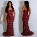 Women's Solid Color Sequin Sexy Suspender Long Skirt Dress_ecoleips.com
