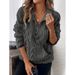 Women's Clothing Short Plush Sweatshirt Autumn Winter Fashion Color Block Half Open Collar_ecoleips.com