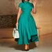 Women's Clothing fashion temperament high waist banquet big swing skirt elegant evening dress_ecoleips.com