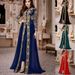Women's Clothing Fashion Stand Collar Lace Chiffon Dress Retro Long Sleeve Lace Patchwork Waist Long Skirt_ecoleips.com