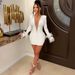 Women's Clothing Mesh Feather Hot Diamond Hip Wrapped Dress_ecoleips.com